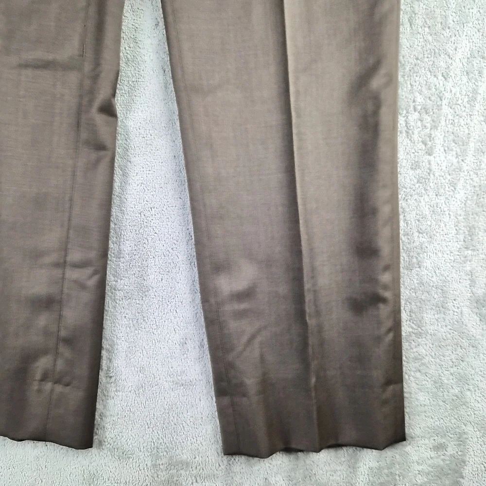 Jhane Barnes Wool Slik Dress Pants Mens 36x31 Brown Flat Front Luxury Trousers